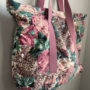 Floral Cottage Core Shoulder Bag Tote Quilted Purse Shabby Cottagecore Pink Rose